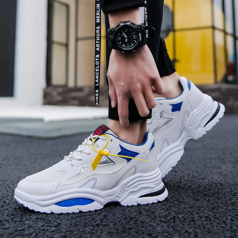 

Men's shoes fashion daddy shoes 2020 summer new sports and leisure shoes increased breathable mesh light running shoes