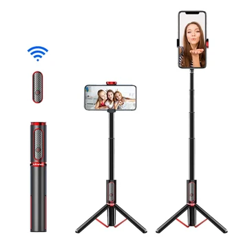 

Ulanzi SK-01 Aluminum Alloy bluetooth Remote Control Selfie Stick Tripod with bluetooth Shutter Selfie Stick Tripod Black Red