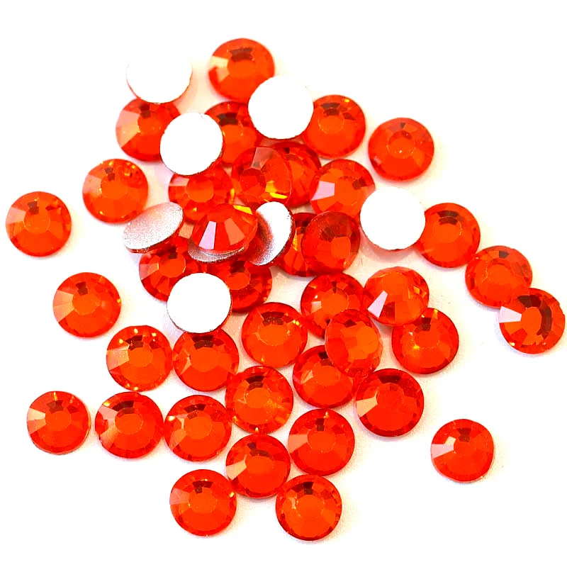 

SS3-SS30 Hyacinth Orange Nail Art Rhinestones Glitters Strass Glass Rhinestones for Nails for 3D Nail Art Decorations H0043