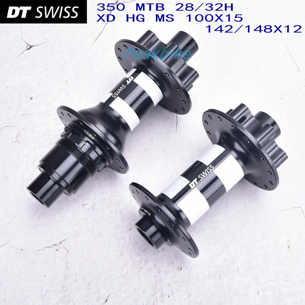 Original DT Swiss 350 MTB bicycle classic pull wheel hub, 28H 32H 6-pin disc brake front 100 X15rear 142/148X12