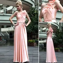 Розовое платье макси на одно плечо для свадьбы, Длинные коктейльные элегантные платья для выпускного вечера, вечерние платья для девочек
