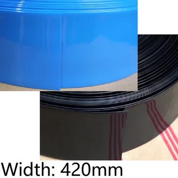 

Width 420mm PVC Heat Shrink Tube Dia 268mm Lithium Battery Insulated Film Wrap Protection Case Pack Wire Cable Sleeve Black Blue