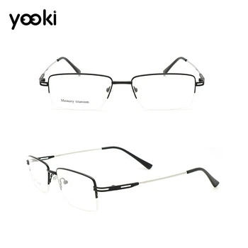 

Optical Frame Men Semi Rimless Half Rim Square Myopia Eye Male Eyewear Prescription Clear Lens Glasses