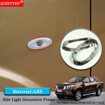 

QCBXYYXH Car-styling ABS Car Side Light Decoration Frame Sequins Auto Sticker Accessories For Nissan Navara NP300 D23 2017 2018