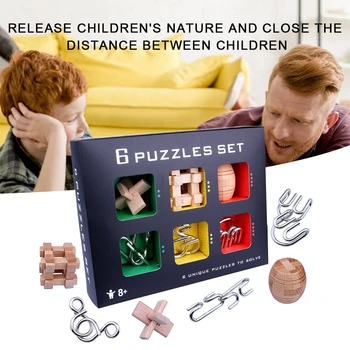 

New Design IQ Brain Teaser Kong Ming Lock 3D Wooden Interlocking Burr Puzzles Game Toy Bamboo Small Size For Adults Kids