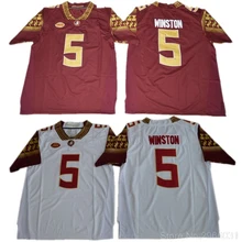 Джерси для колледжа "Флорида Стэйт Джамис Уинстон 5", Цвет черный, красный, белый, сшитая, размер S-3XL