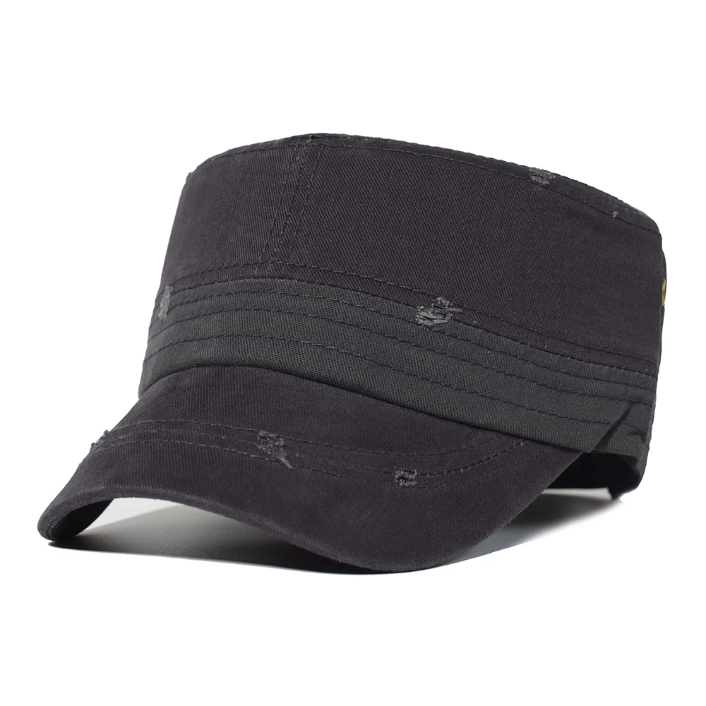 Washed Cotton Military Caps Men Cadet 
