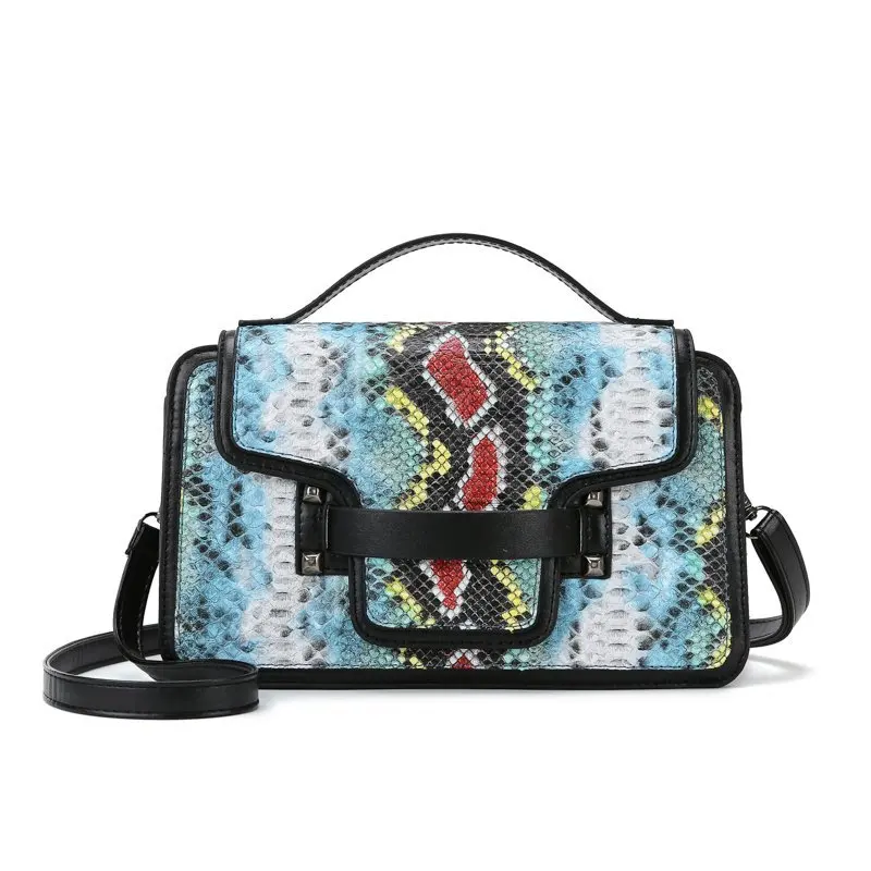 

European And American Retro Snakeskin Bag 2020 New Fashion Cross Body Bag Contrast Color Single Shoulder Bag For Women