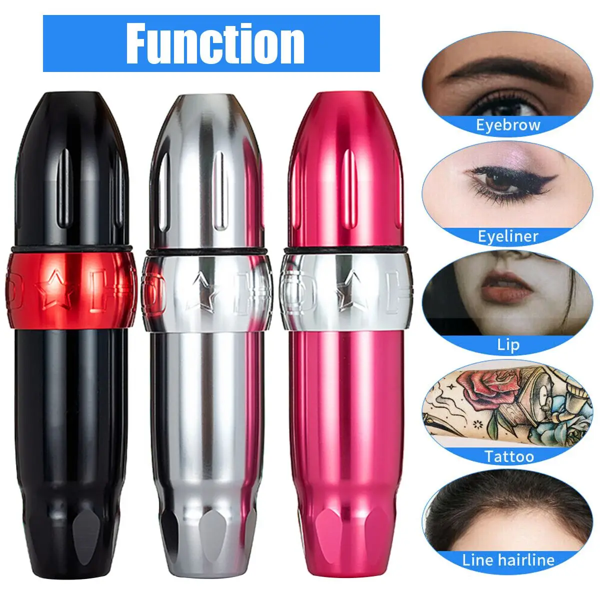 Профессиональная ротационная машинка для татуажа 11000 об/мин, ручка, мощный тихий мотор, Перманентный макияж, бровей, губ, подводка для глаз, тату