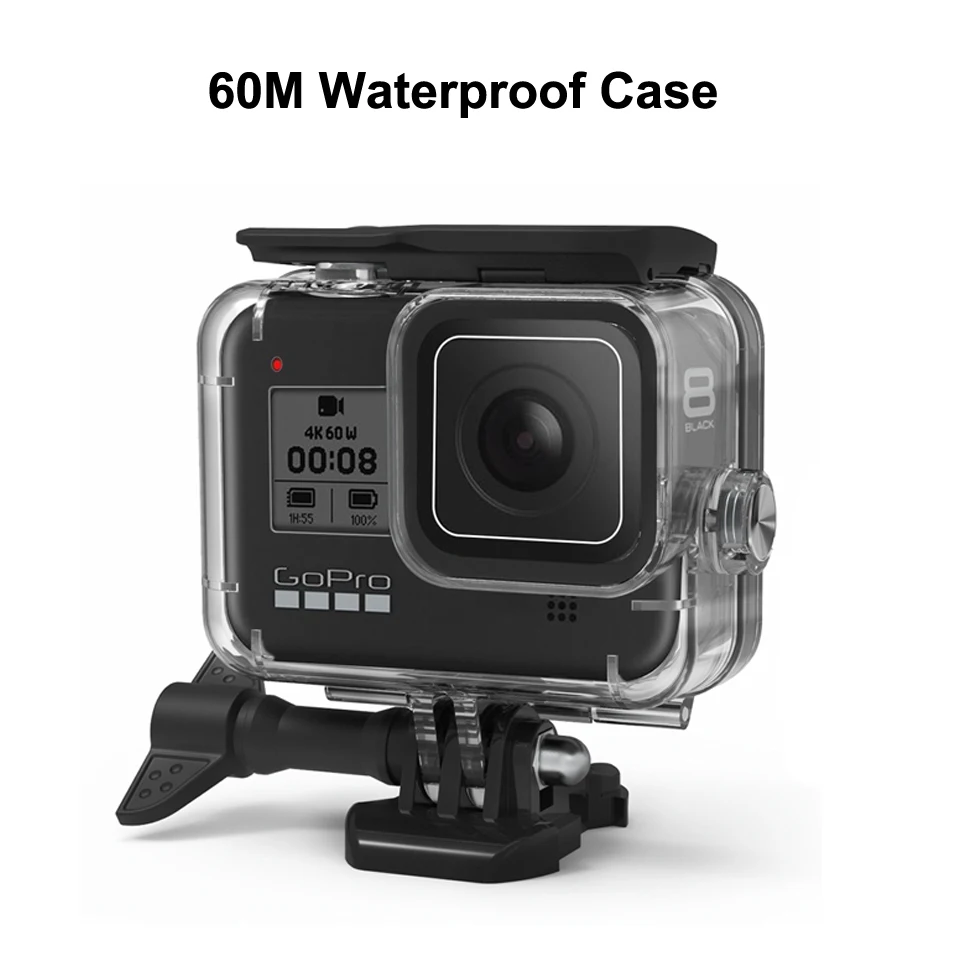 60 м водонепроницаемый чехол для GoPro Hero 8 черный подводный водонепроницаемый защитный корпус чехол с быстросъемным креплением - Цвет: BUNDLE 1