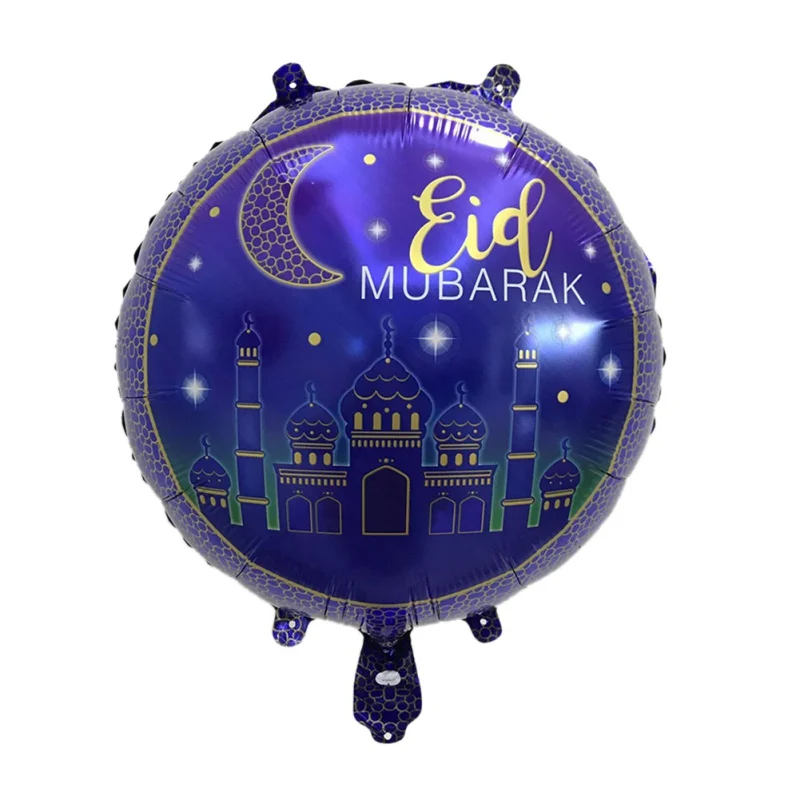 Blue Gold Eid Mubarak Balloons Ramadan Decoration DIY Muslim Eid Festival Decoration Islamic New Year Party Decoration