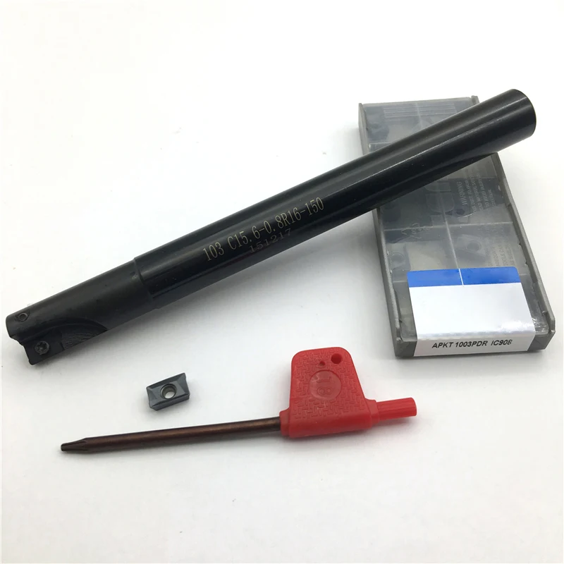 10 шт. APKT1003 PDR IC908 карбидная вставка+ 1 шт. 103 C15.6-0.8 токарный станок фрезерный резак держатель мельница ЧПУ Инструменты наплечный резак APKT 1003