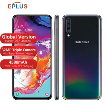 Перейти на Алиэкспресс и купить Мобильный телефон samsung Galaxy A70 A705FN/DS, 6 ГБ, 128 ГБ, Snapdragon 675, две sim-карты, 6,7 дюйма, 32 МП, тройная камера, 4G, телефон