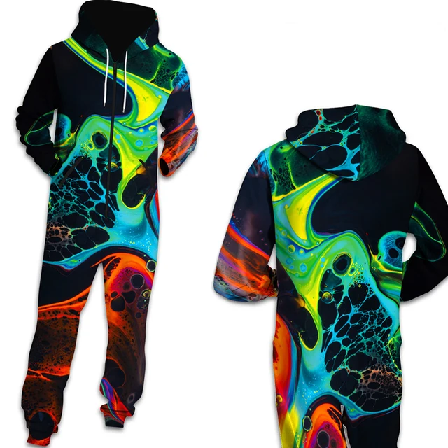 Fashion Add Wool 3D Printed Anime Hoodie Pajamas Romper Zip Jumpsuit Hoody Couple Men Women Insulation Comfortable Adult Jacket BES-055