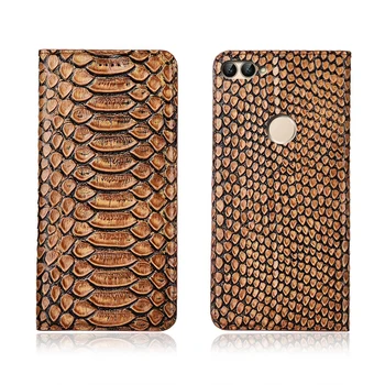 

Python pattern genuine leather flip cover card slot holder for Huawei Enjoy 7S/Huawei Enjoy 7 Plus phone case funda coque cover