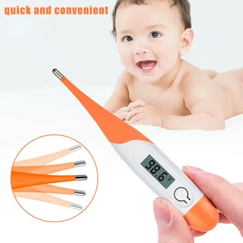 

Digital Thermometer LCD Display Oral Underarm Audible Alarm Temperature Meter for Kid Adult QJS Shop