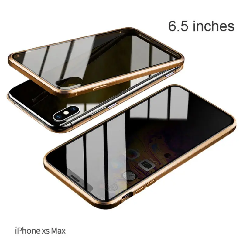 Phone XS MAX Оболочка всего тела Магнитный высокой четкости прозрачное закаленное стекло крышка бампер Чехол протектор экрана для lPhone 11 - Цвет: Phone XS MAX