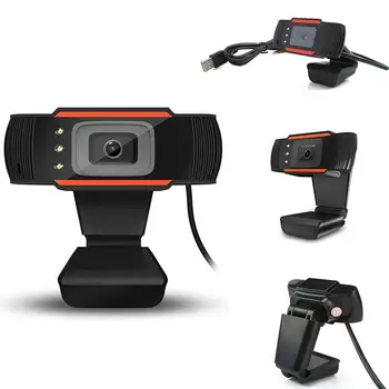 

New 1.2 Megapixel HD1080P Webcam Mini Computer PC WebCamera Camera For Live Broadcast Video Conference Work 30 Degrees Rotatable