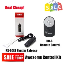 Selfie Obturador + RC-6 RS-60E3 Infravermelho Controle Remoto Sem Fio para Canon EOS 700D 750D 760D 650D 600D 550D 500D 450D 400D