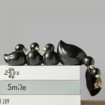 

Lovely Family Duck Figurine Table Queue Duckling Statue Room Embellishment Decor Craft Present Adornment Accessories Furnishing