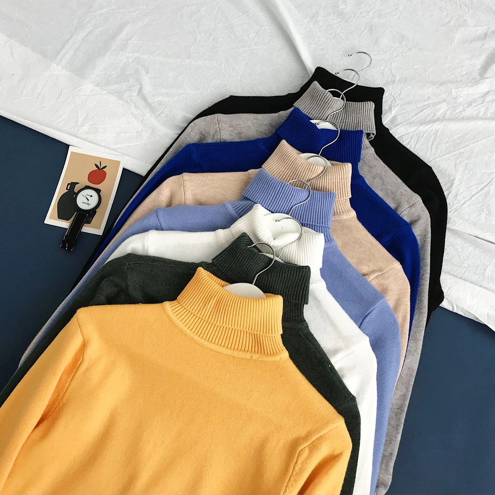 UK Mens Solid Color Sweaters Turtleneck Jumper Wool Stretch Sweaters Pullover Warm Knitted Tops