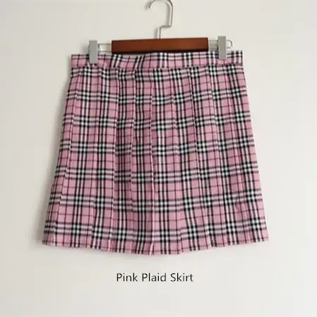 Pink Plaid Skirt Популярная японская Корейская версия коротких юбок школьная форма костюм Jk плиссированная юбка средней длины для девочек школьная юбка в складку - Цвет: Pink Plaid Skirt
