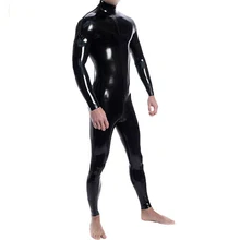 Sexy czarny kombinezon body dorosłych guma lateksowa Catsuit dla mężczyzn i kobiet Unisex lateksowe body bez kaptura tanie tanio CN (pochodzenie) latex LC-2 Stałe