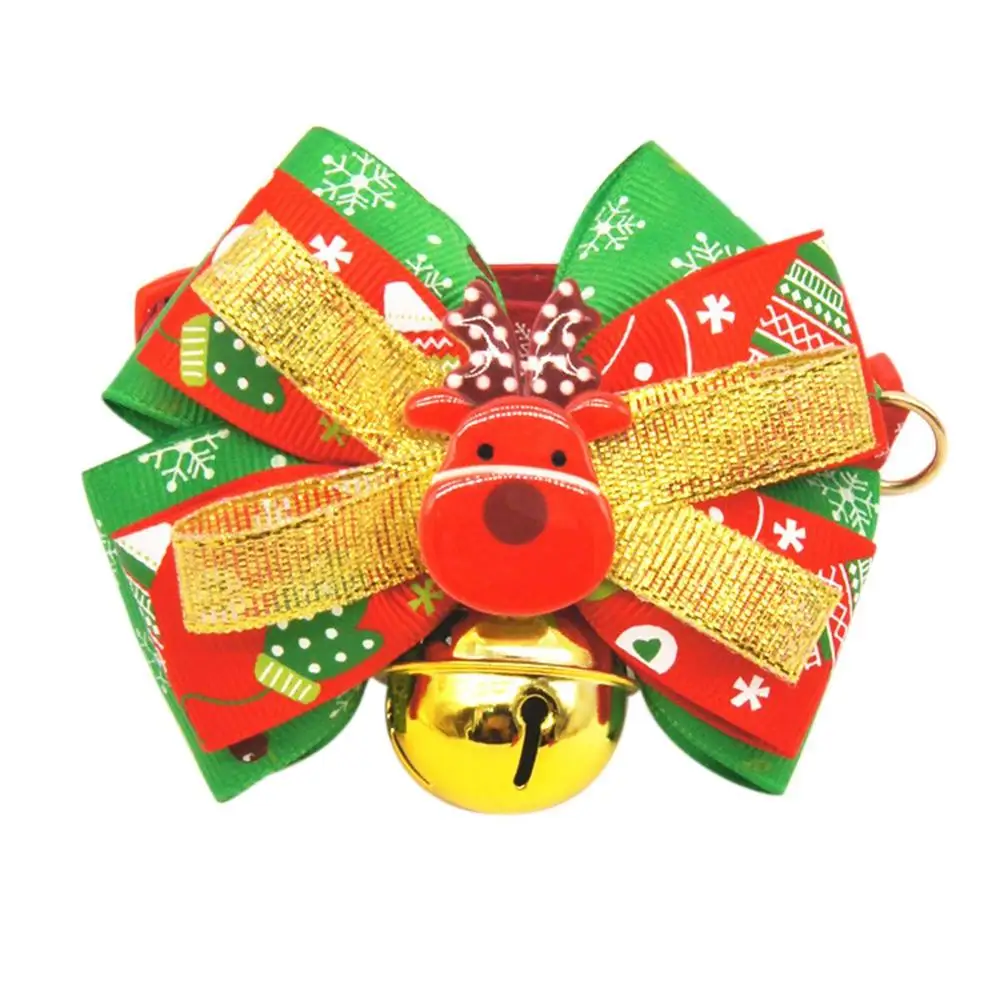 A BM0725Christmas украшение для домашних животных ошейник для собак кошек с бантом и колокольчиком S/M подходит для домашних животных всех размеров - Цвет: A