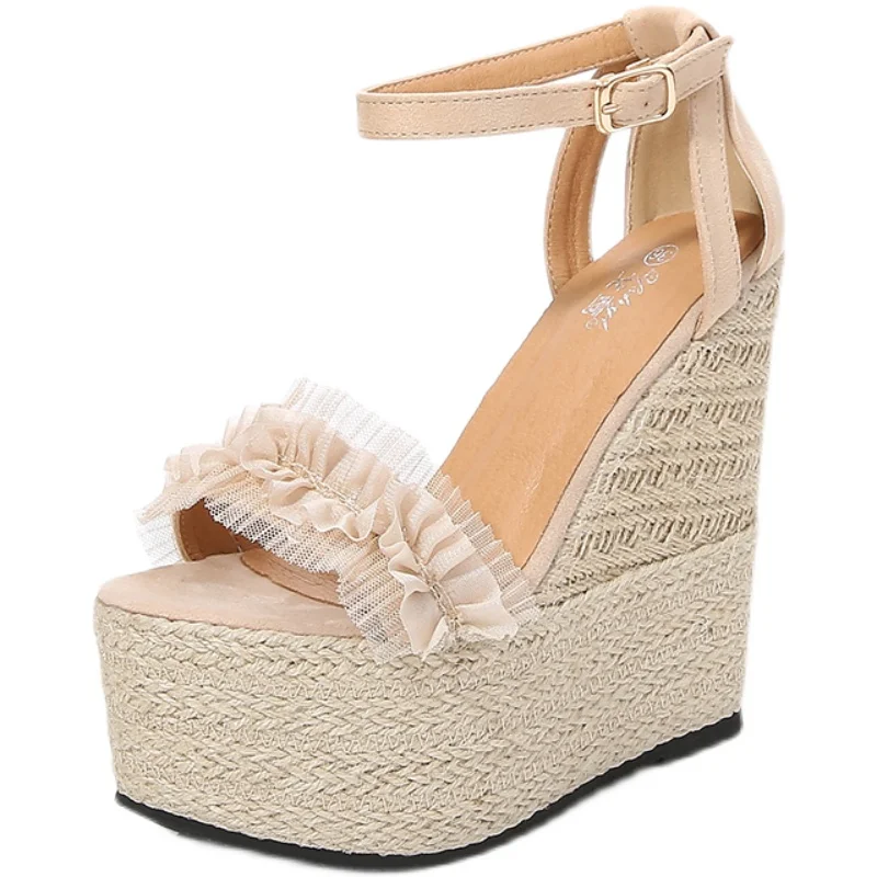 

Summer New 14.5cm High Heel Sexy Platform Wedges Heel Thick Bottom Women's Sandals