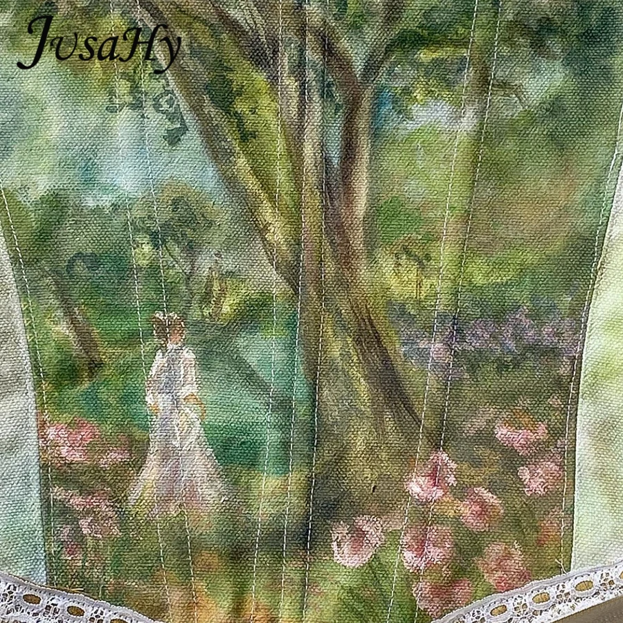 jusahy fairy camisola com estampa estética camisola feminina elegante com bandagem magro para roupa de tendência