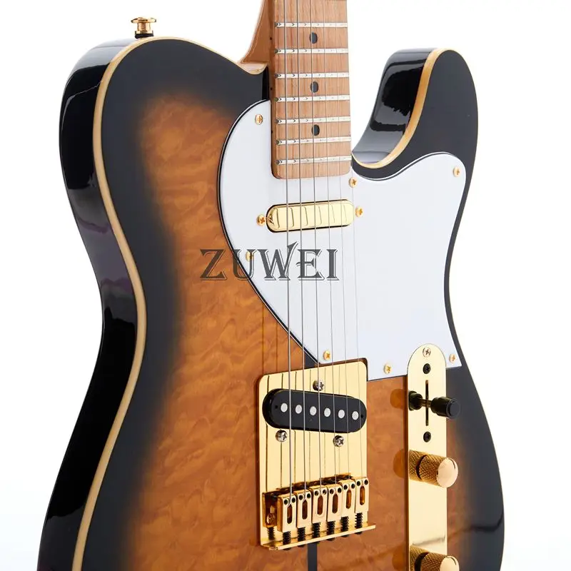 Custom Shop TL Truff собака электрогитара покрытая кленом Топ Веннер, хорошее качество, Золотое оборудование, винтажная C Форма шеи