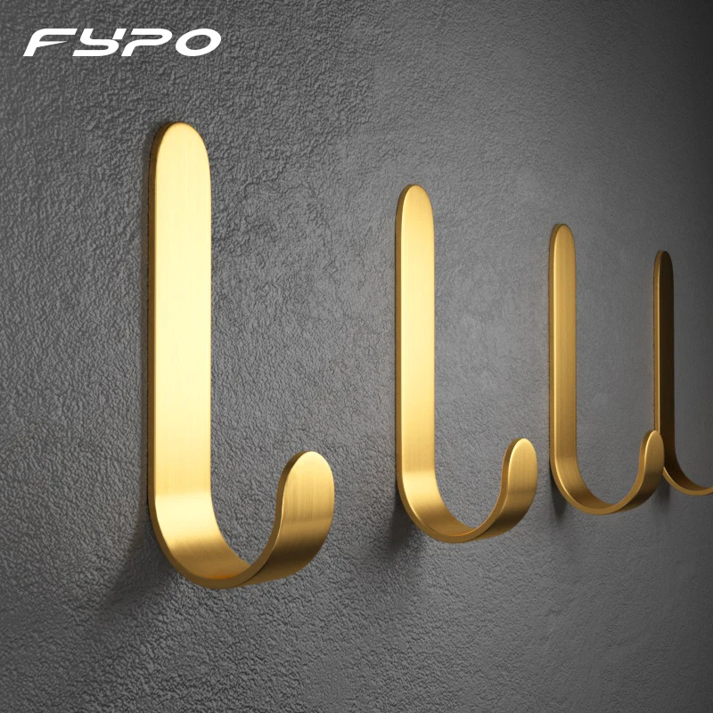 

Латунный крючок Fypo, Золотой крючок для полотенца для ванной, одежды, спальни, халата, настенный органайзер, домашний декор, ключница