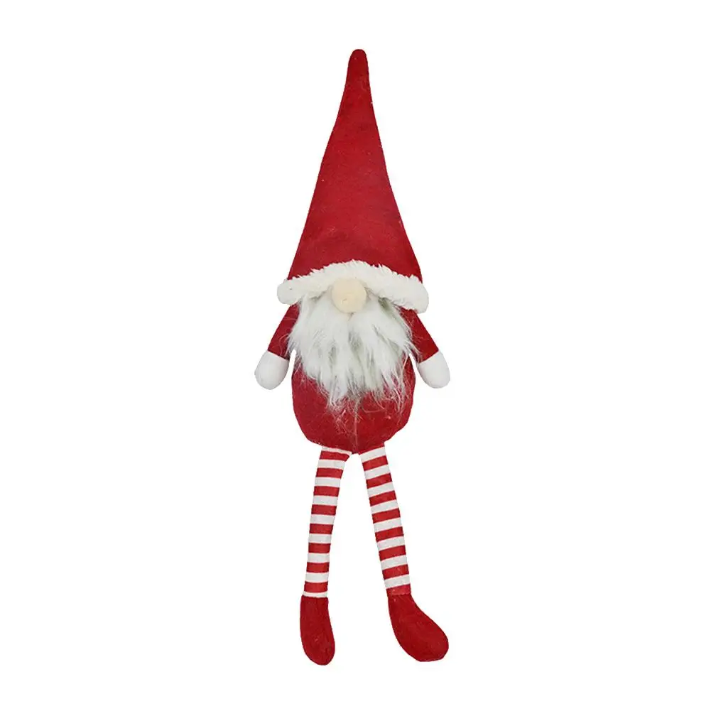 Прекрасный плюшевый лес Кукла Длинные ножки сидя осанка Рождественское украшение-кукла кулон домашние украшения кукла подвеска с Санта-Клаусом - Color: L
