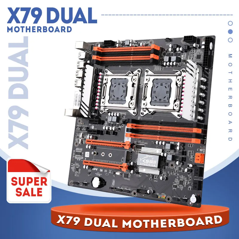 Материнская плата Dual Giga LAN X79 два процессора LGA 2011 E-ATX USB3.0 SATA3 PCI-E 3 0 с двумя