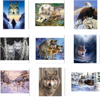 

diamond painting,5d diy, kit, full, cross stitch,square,wolves, diamond mosaic,diamond embroidery NEW
