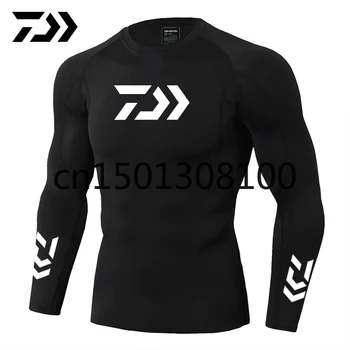 

2020 New Daiwa Fishing Shirt Outdoor Sports Wear Tshirt Patchwork Fitness Body Shirt Anti-mosquito Breathable Fishing Tshirt
