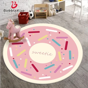 

Cute Round Carpets for Home Living Room Decoration Pink Rugs Circle Round Pattern Modern Round Carpet Floor Mat 100% Polyester