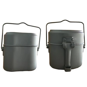 

3pcs Outdoor Camping Lunch Box German 79 Aluminum Heatable Food Container Camping Tableware Set RT99
