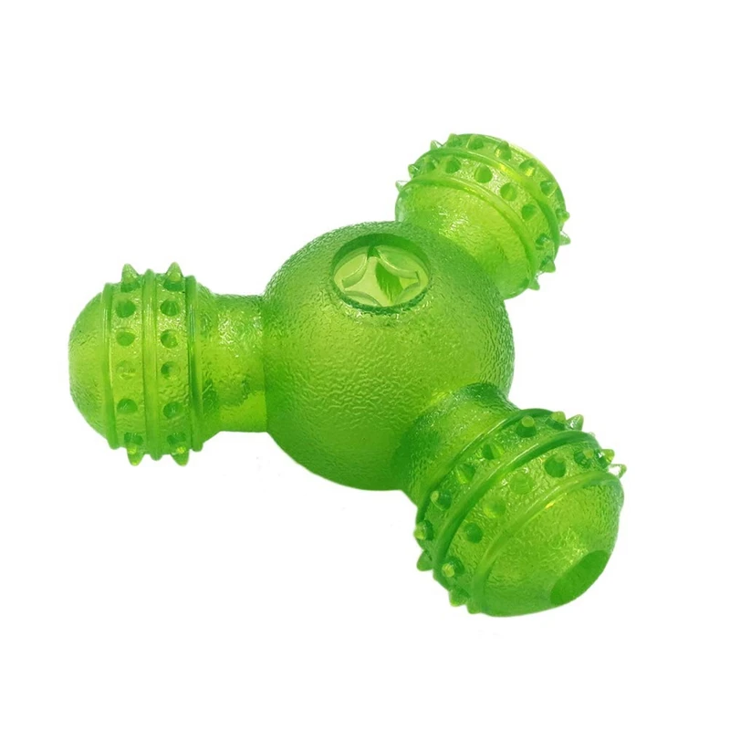 Transparent green Горячая Распродажа собака игрушки-Жвачки комплексный широкополосный канал передачи данных, четырехугольной утечки Еда средство обучения Еда диспенсер принадлежности для дрессировки животных - Цвет: Transparent green