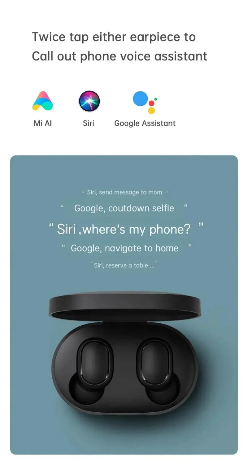 Redmi Airdots S TWS Wireless Earphones Xiaomi Bluetooth 5.0 Earphones with Voice Control Bass Stereo Music Earphones