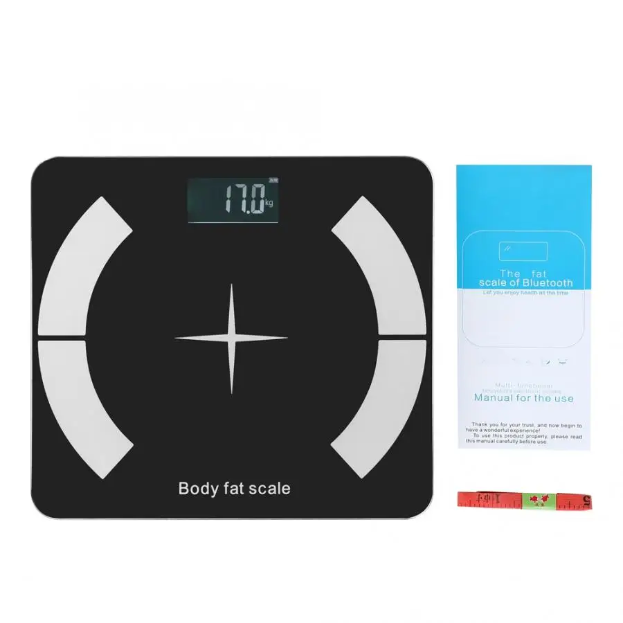 Bluetooth Body Fat Scale LCD Digital Bathroom Weight Scale with Smartphone App for Bedroom Weight Monitor