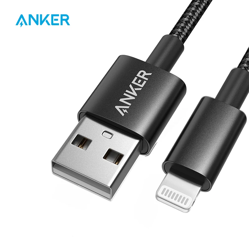 Anker usb relâmpago cabo premium duplo trançado cabo de nylon relâmpago