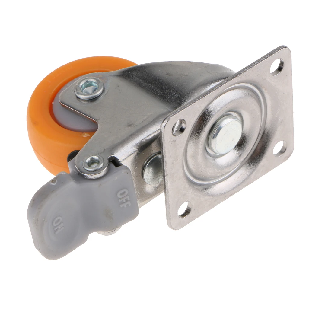 1.25inch Heavy Duty Swivel Caster Wheels 720 Degree Top Plate with Brake 17kg Capacity