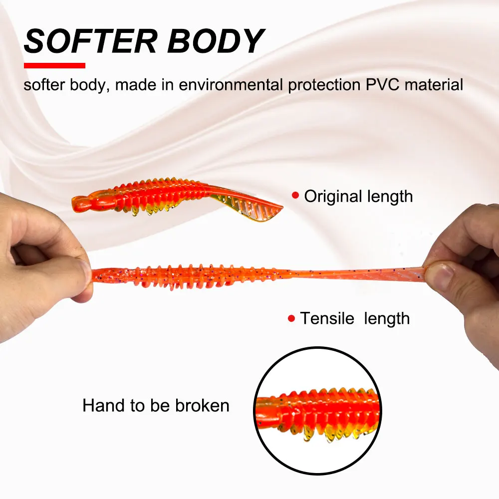 NOEBY Мягкая силиконовая приманка набор 100 мм 3,5 г серповидный хвост Pu веер Мягкая приманка с хвостом Мягкая приманка для рыбалки рыболовные принадлежности