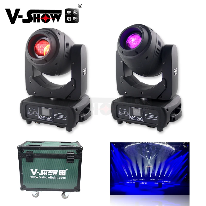 V-쇼 2pcs 비행장 슈퍼 스팟 LED 150W 이동 헤드 라이트 DJ 라이트 Dmx 전문 디스코 파티 조명