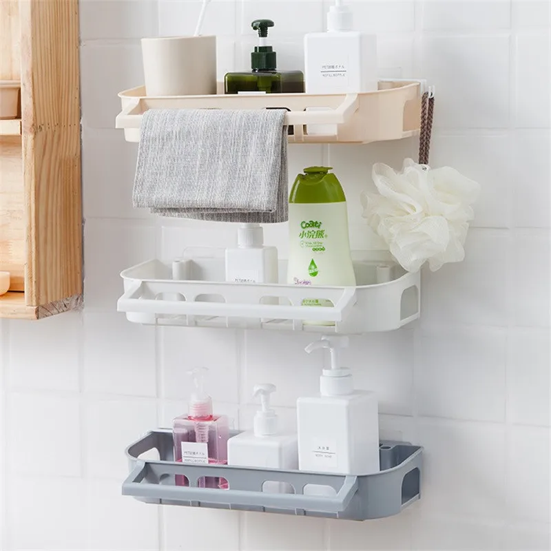 

Creative 3 Colors Bathroom Organizer Kitchen Storage Shelf Bedroom Living Room Fridge Multifunction Wall Shelf Organizer Shelves