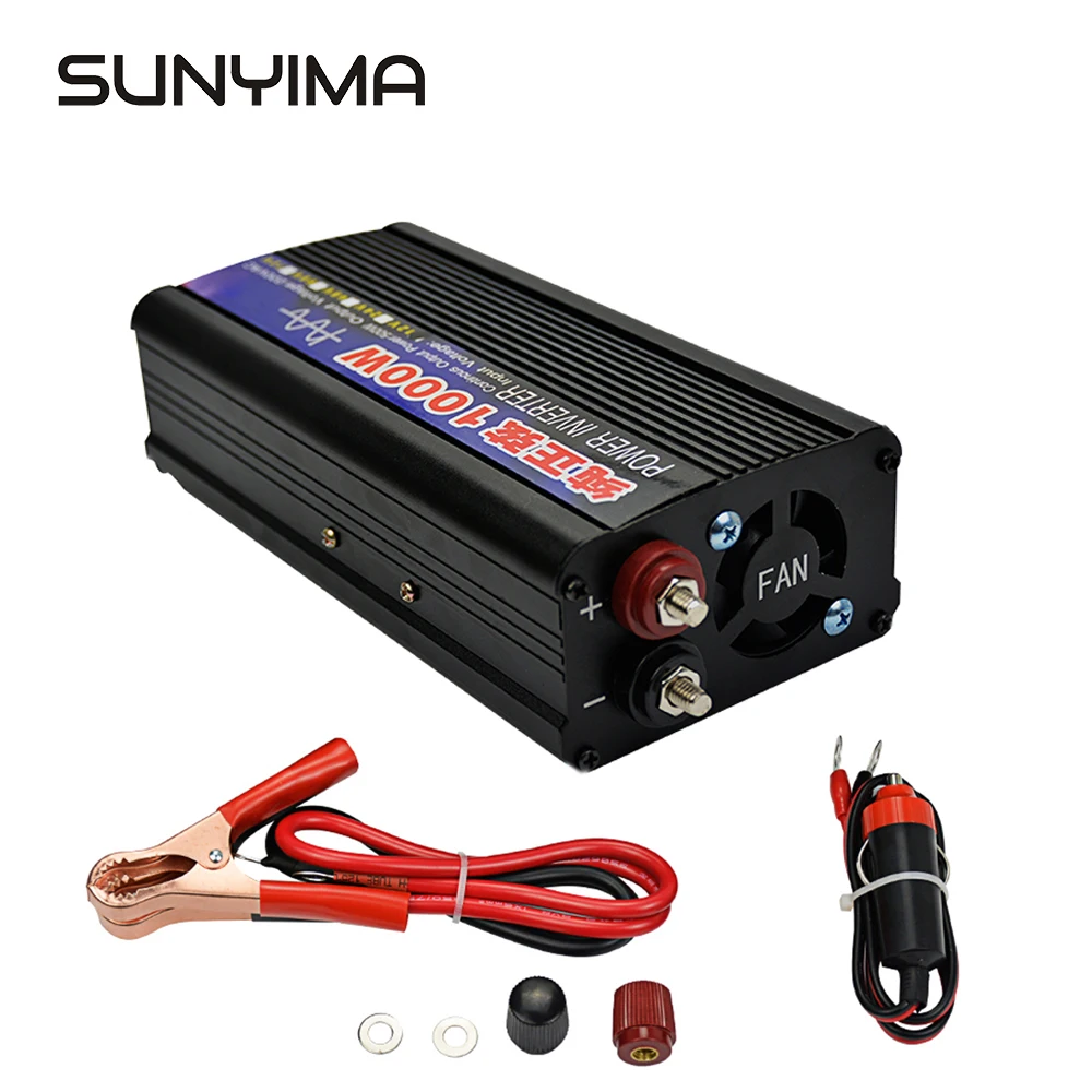 SUNYIMA Чистая синусоида Инвертор 1000 Вт DC12V/24 В к AC220V 50 Гц усилитель конвертера мощности для автомобиля Инвертор бытовой DIY