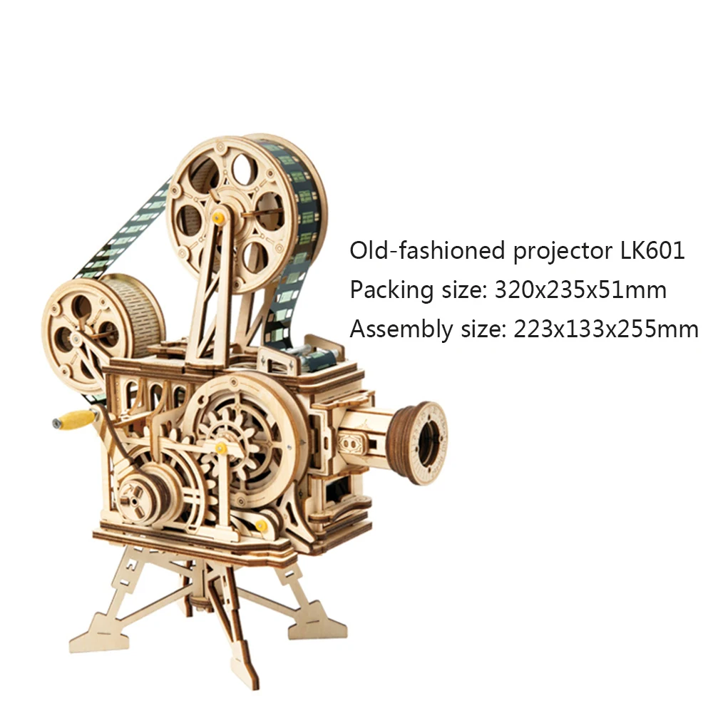 Деревянный проектор, 183 шт, винтажный Diy 3D ручной проектор, деревянная головоломка, игровая сборка, игрушка Vitascope, подарок для детей