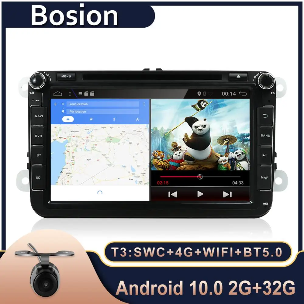Bosion Автомобильный мультимедийный плеер Android 10 0 GPS 2 Din Авто радио для