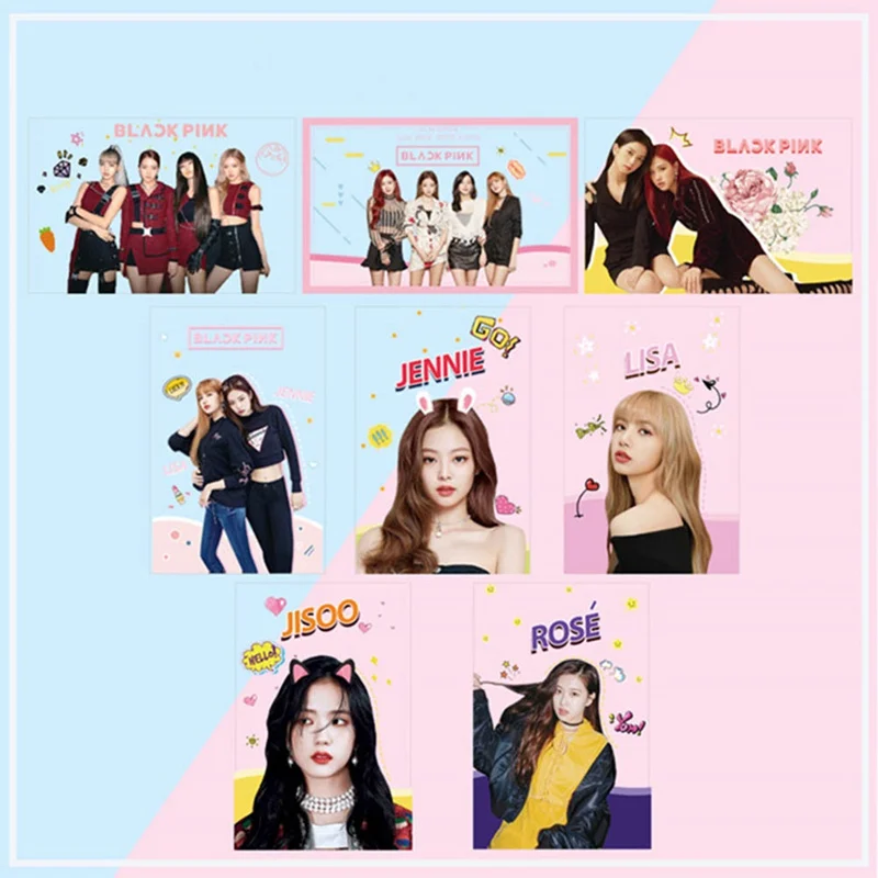 

8Pcs/Set Kpop Blackpink Photocard Transparent Card Woman Group Star DIY Paper Photo Card